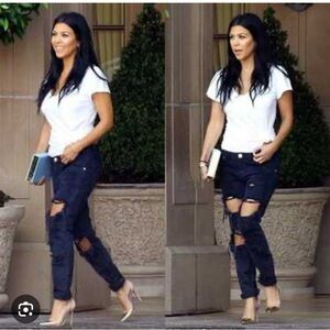 One Teaspoon Trashed Free Birds Dark Denim Skinny Jeans Size 26 Distressed Jeans